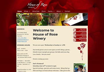 Image of House of Rose website