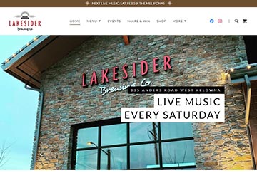 Image of Lakesider Brewing website