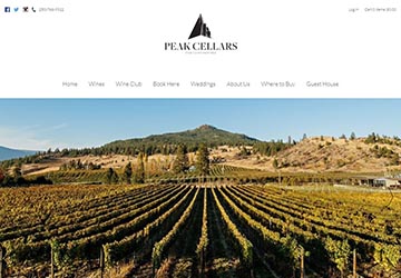 Image of Peak Cellars Website