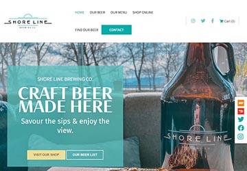 Image of Shore Line Brewing website