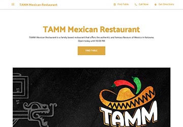 Image of Tamm Restaurant website